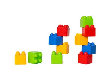 A tower made of toy blocks