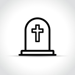 Fototapeta premium tombstone icon on white background