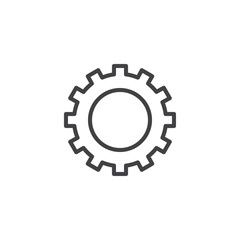 Cogwheel outline icon. linear style sign for mobile concept and web design. Setting gear simple line vector icon. Symbol, logo illustration. Pixel perfect vector graphics