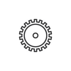 Gearwheel outline icon. linear style sign for mobile concept and web design. Cogwheel simple line vector icon. Setting symbol, logo illustration. Pixel perfect vector graphics
