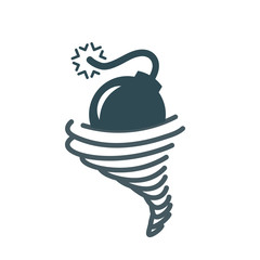 Bomb Cyclone icon with cyclone, tornado, & noreaster snowflake