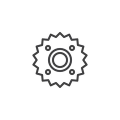 Cog wheel outline icon. linear style sign for mobile concept and web design. Gearwheel simple line vector icon. Gear settings symbol, logo illustration. Pixel perfect vector graphics