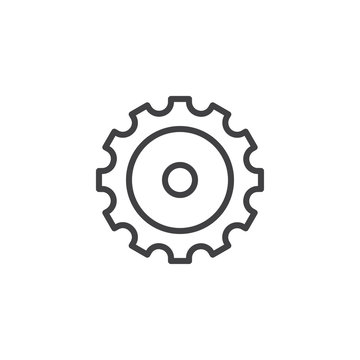 Gear wheel outline icon. linear style sign for mobile concept and web design. Cogwheel simple line vector icon. Settings symbol, logo illustration. Pixel perfect vector graphics