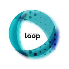 Loop circle business icon, created with glass transparent color shapes