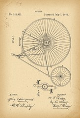 1884 Patent Velocipede Bicycle history  invention