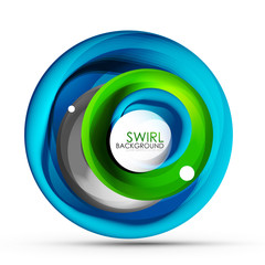 Spiral swirl flowing lines 3d vector abstract digital motion background design. Rotating concept