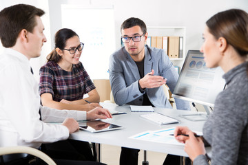Business team working in an office