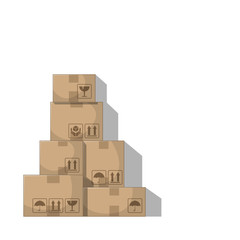 Stacked boxes. Isolated on white background. Vector Illustration