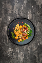Chicken fillet emince with Potatoes and Mushrooms