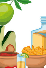 tequila with mexican party icons