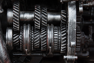Close-up gears of engine