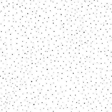 Vector Polka Dot Seamless Pattern On The White Background. Hand Painted Splatter.