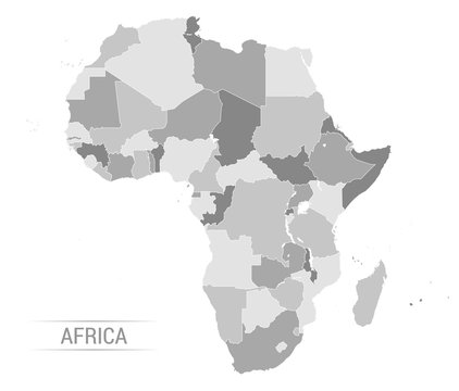 Vector Africa grey map