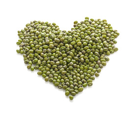 Mung beans isolated on white background
