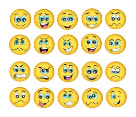 Fototapeta premium emotion set. emoji set. vector illustration