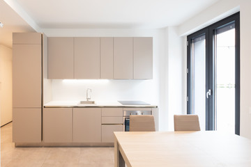 Fototapeta na wymiar Modern minimalist kitchen