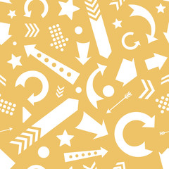 Vector Yellow White Scattered Arrows Pattern
