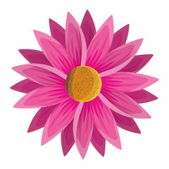 cute violet flower decorative icon