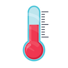 A weather temperature scale, thermometer. Celsius or fahrenheit meteorology measuring heat and cold vector illustration.