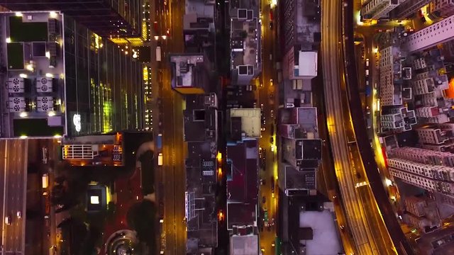 ville vue par drone et building