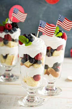 Red, blue and white dessert for 4th of July