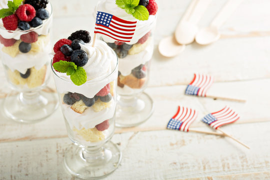 Red, Blue And White Dessert For 4th Of July