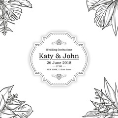 Vector bouquet of leaves flowers and leaves