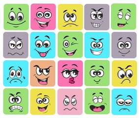 Obraz premium emotion set. emoji set. vector illustration
