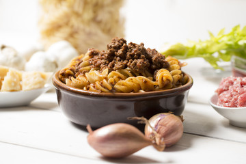 fusilli horizontal shot