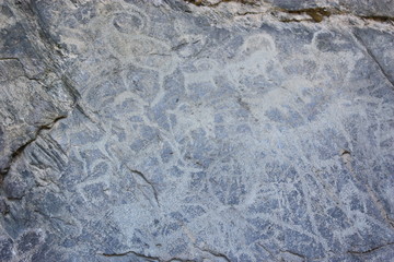 Rock painting of ancient people, Altai, Belukha