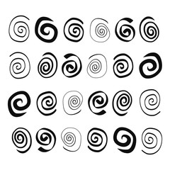 Hand drawn Spirals in different forms