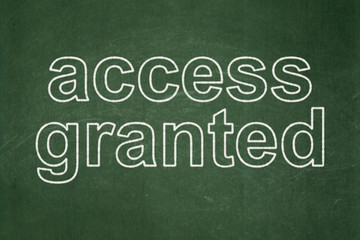 Obraz premium Safety concept: text Access Granted on Green chalkboard background