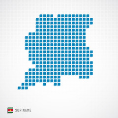 Fototapeta na wymiar Suriname map and flag icon
