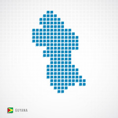 Fototapeta na wymiar Guyana map and flag icon