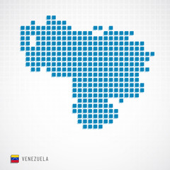 Fototapeta na wymiar Venezuela map and flag icon