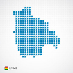 Fototapeta na wymiar Bolivia map and flag icon