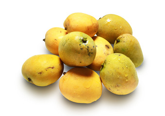 Yellow ripe mango (isolated on white and clipping path)