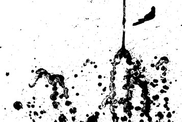 Hand-made grunge texture. Abstract ink drops background. Black and white grunge illustration. Vector watercolor artwork pattern.