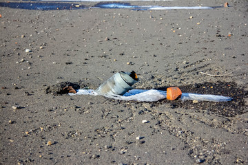 Obraz premium Ukraine, Lugansk - 25 february 2018: A missile from the installation of hail, falling into the zoned strip of the airfield of the city of Lugansk