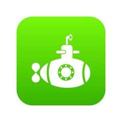Bathyscaphe with hatch icon green vector