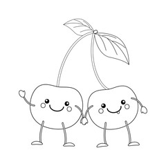 Colorless funny cartoon cherry.