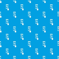 Percent on screen pattern vector seamless blue