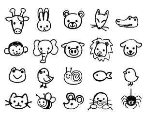 かわいい動物のアイコン素材