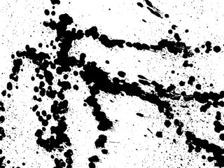 Fototapeta premium Hand-made grunge texture. Abstract ink drops background. Black and white grunge illustration. Vector watercolor artwork pattern.