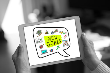 New goals concept on a tablet