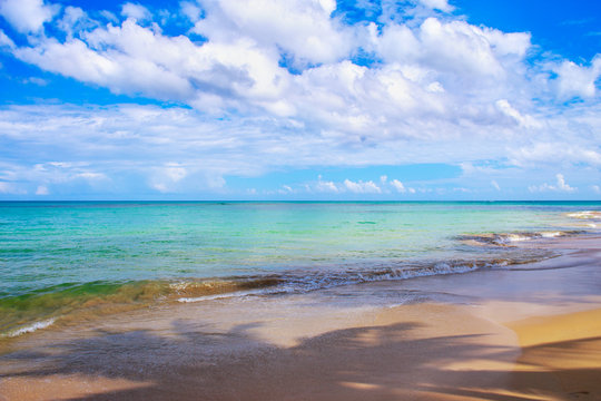 Caribbean beach and blue sky