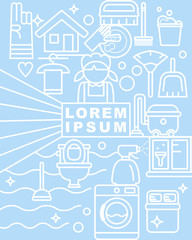 Cleaning,Sanitary,Housekeeper Brochure Flat Design background