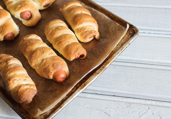 Sausages in dough, homemade