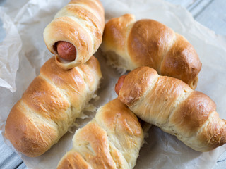 Sausages in dough, homemade