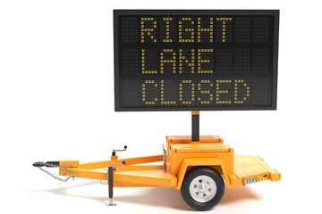 3d illustration of an electronic traffic sign